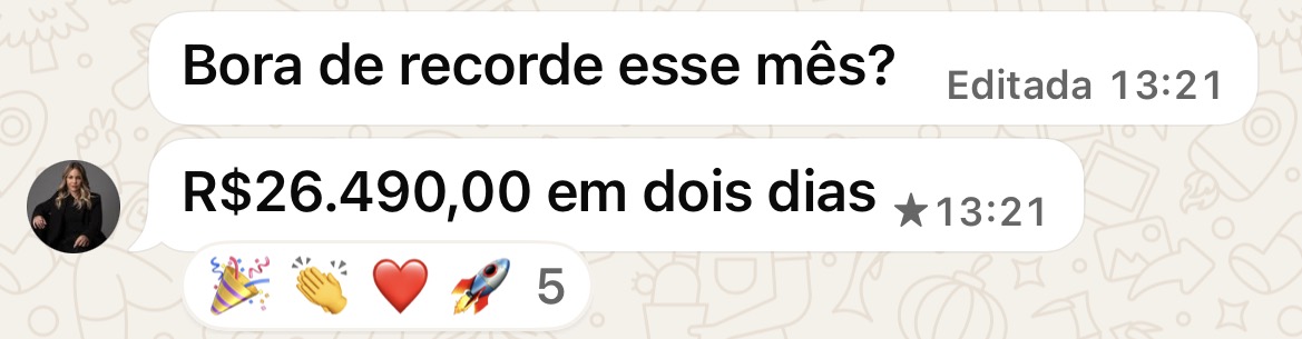 Print do depoimento de Mentorada Eternum